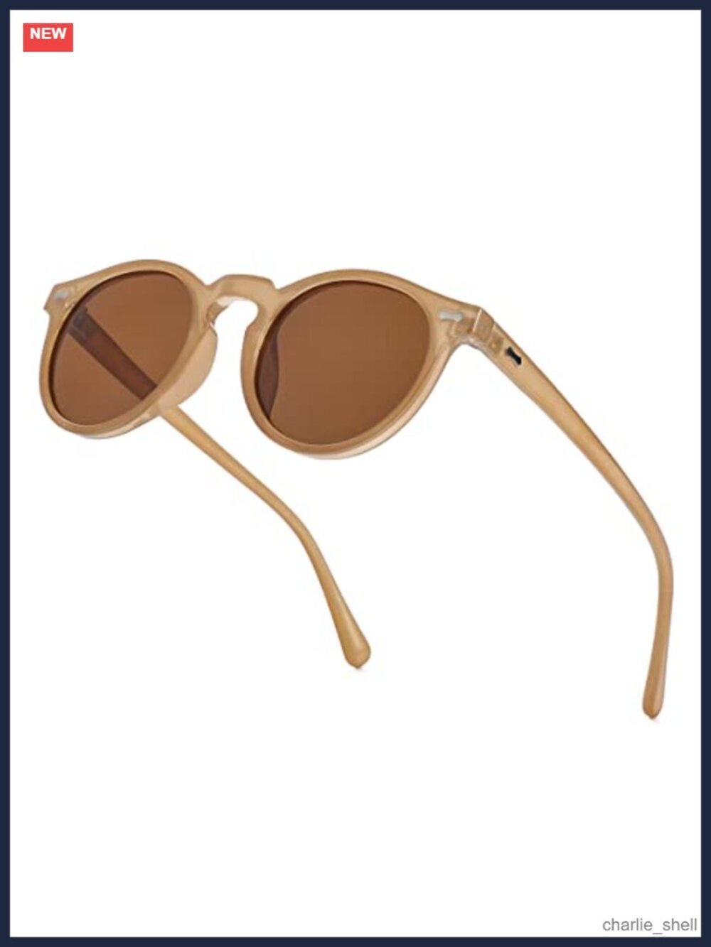 Polarized Round Retro Sunglasses UV400 Acetate Full Frame